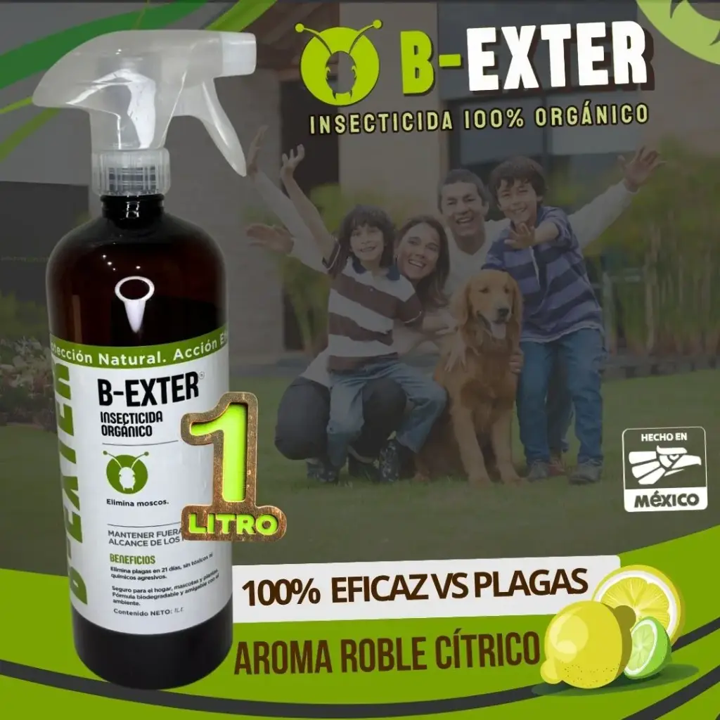 Moscas y Cucarachas - B-EXTER® Insecticida Orgánico Líquido 1Lt 